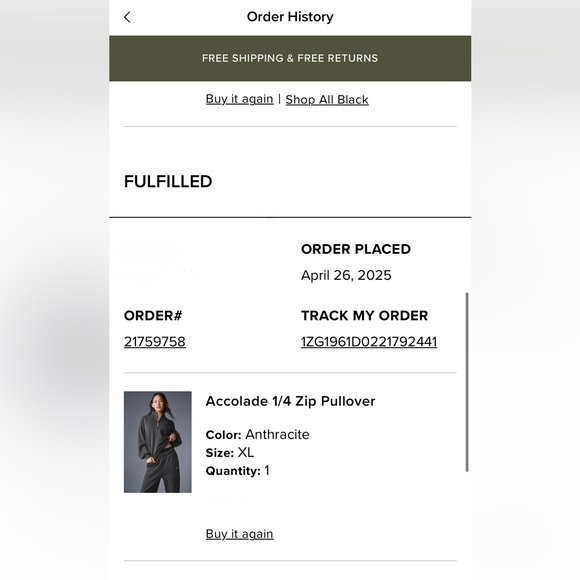 NWT! ALO Yoga Accolade 1/4 Zip Anthracite XL Pullover - Picture 11 of 11